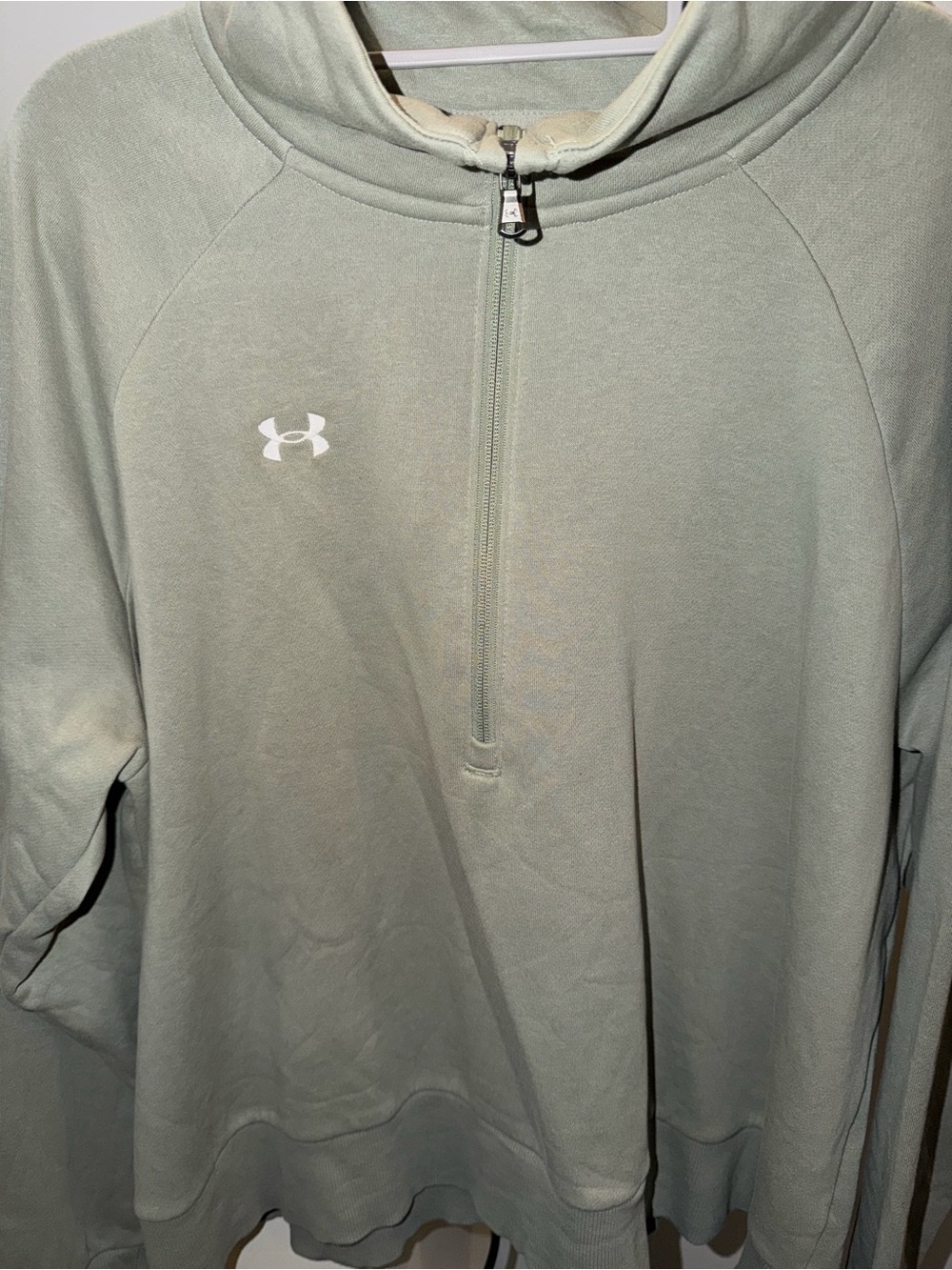 Under Armour Sage Green Quarter-Zip Pullover Sweatshirt